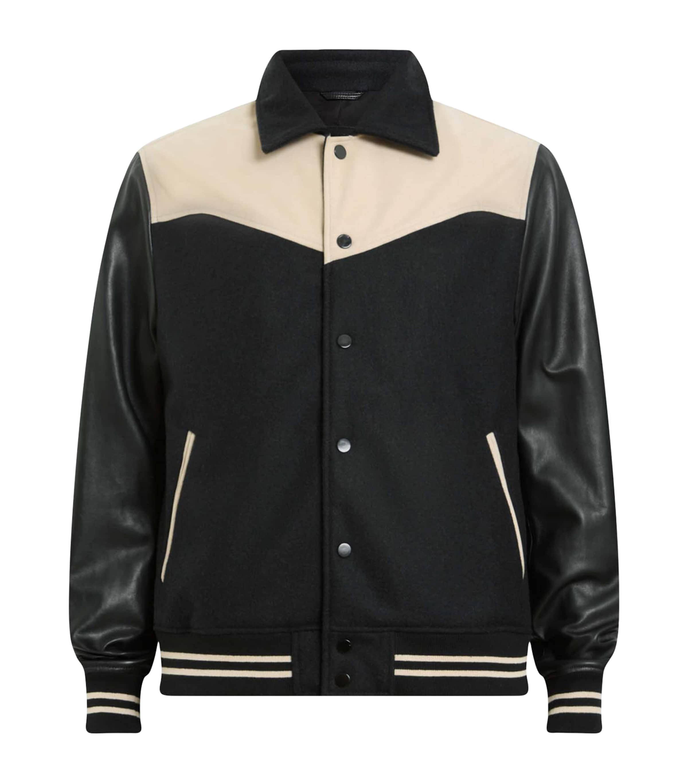 AllSaints Multi Leather-Trim Endleton Bomber Jacket