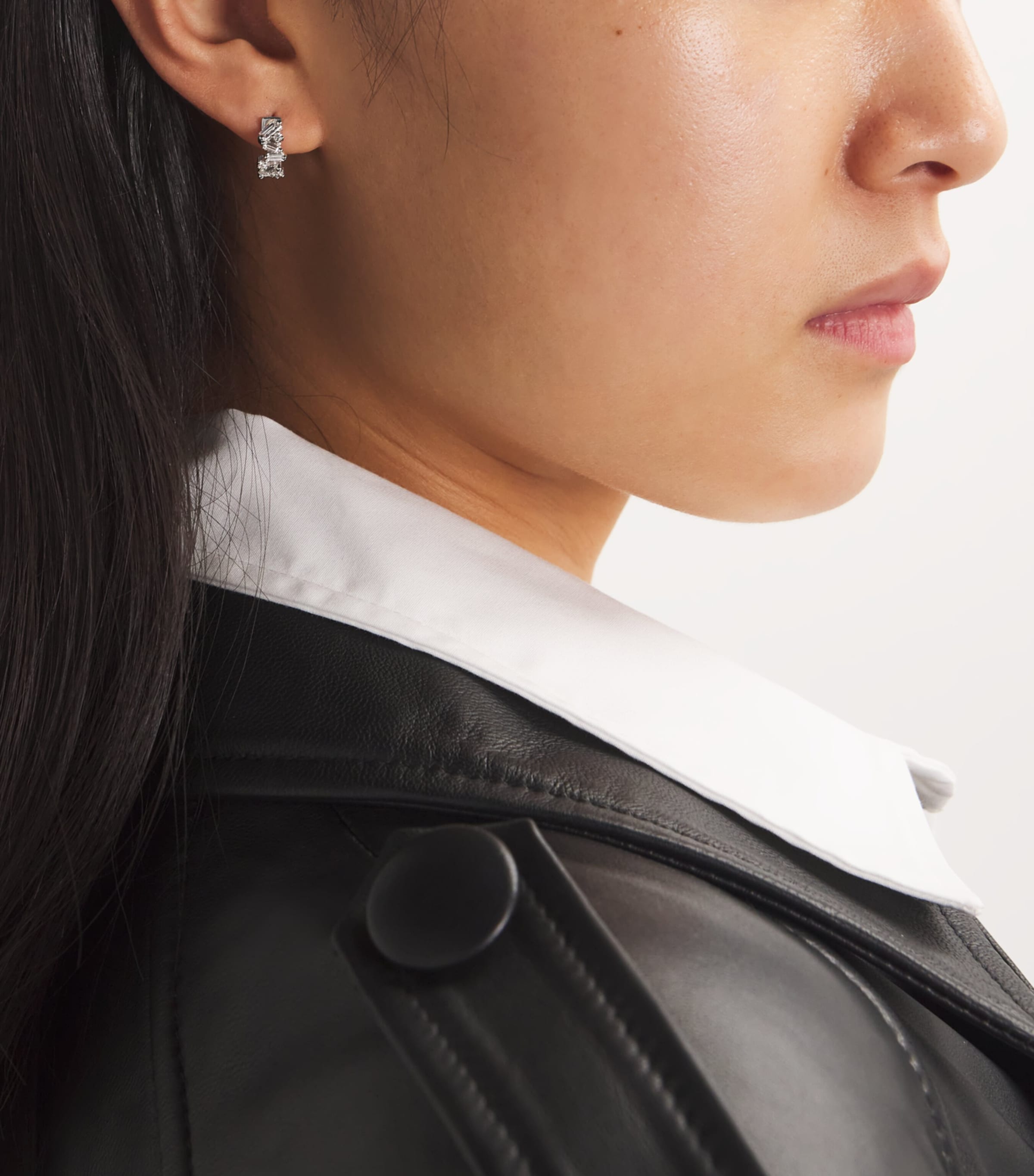 White Gold and Diamond Frenzy Huggie Earrings