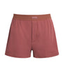 Skims Brown Cotton-Blend Ribbed Boxer Shorts