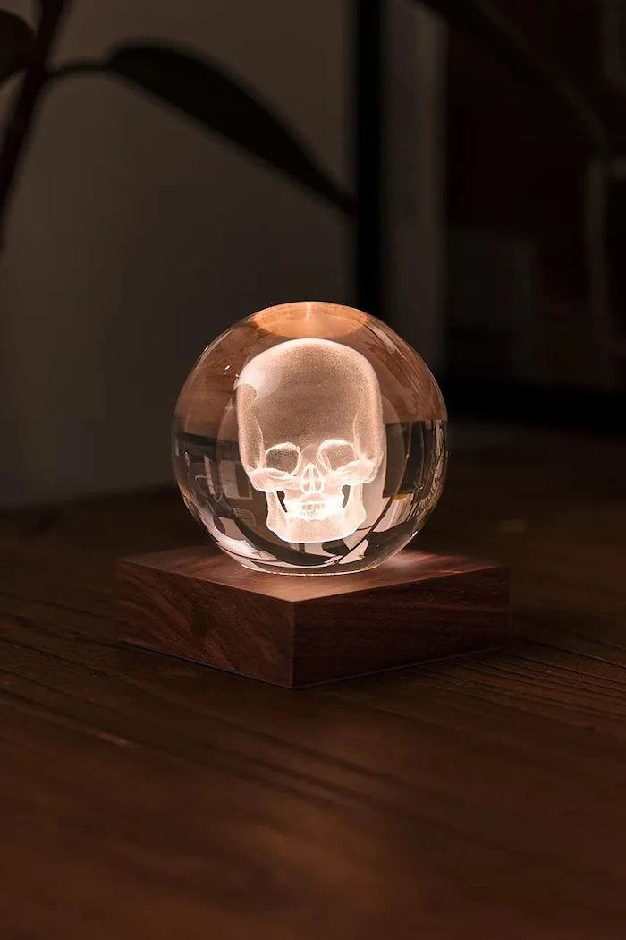 Gingko Design Amber Crystal Light Kablosuz LED Masa Lambası 9,5 x 8 cm