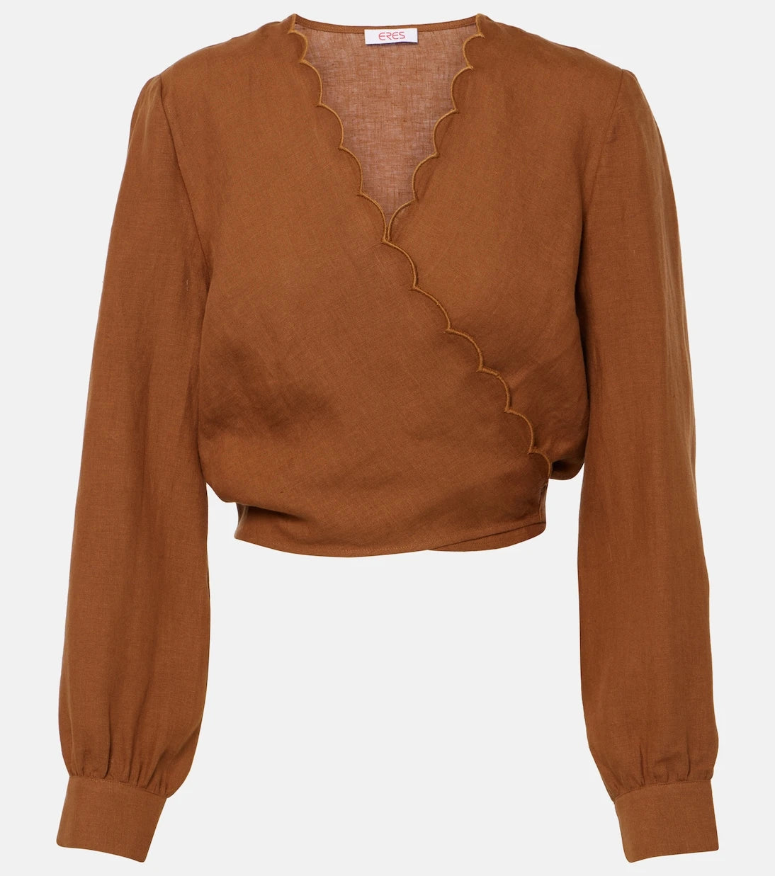 Eres - Joli scalloped linen wrap top