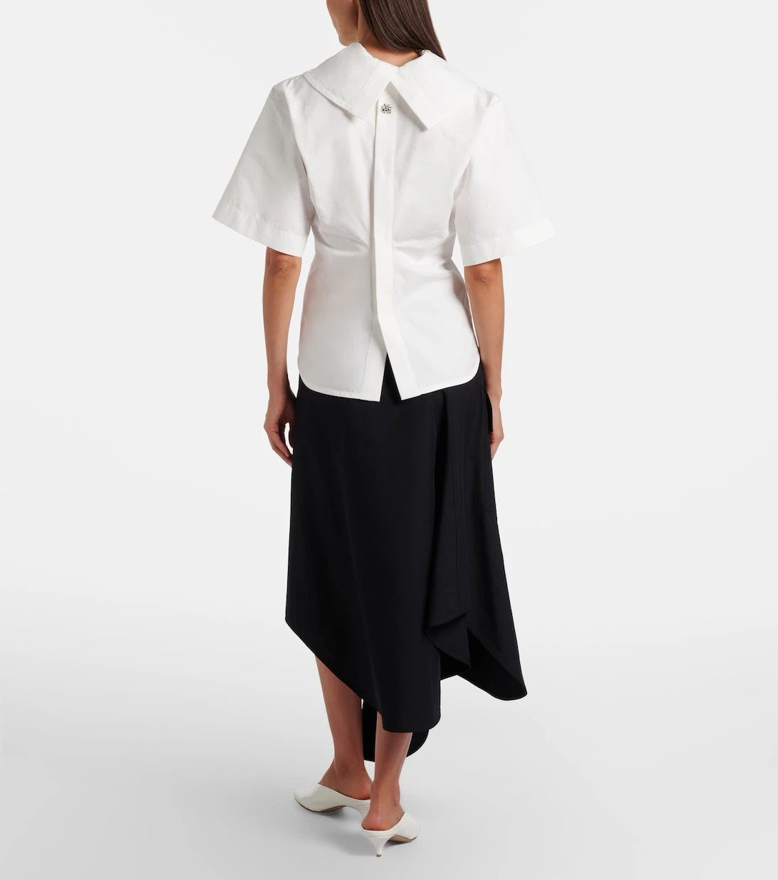Bottega Veneta - Asymmetric cotton midi skirt