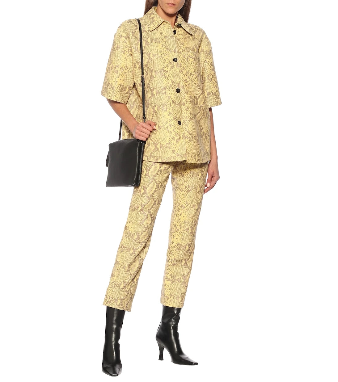 Common Leisure - High-rise straight leather pants