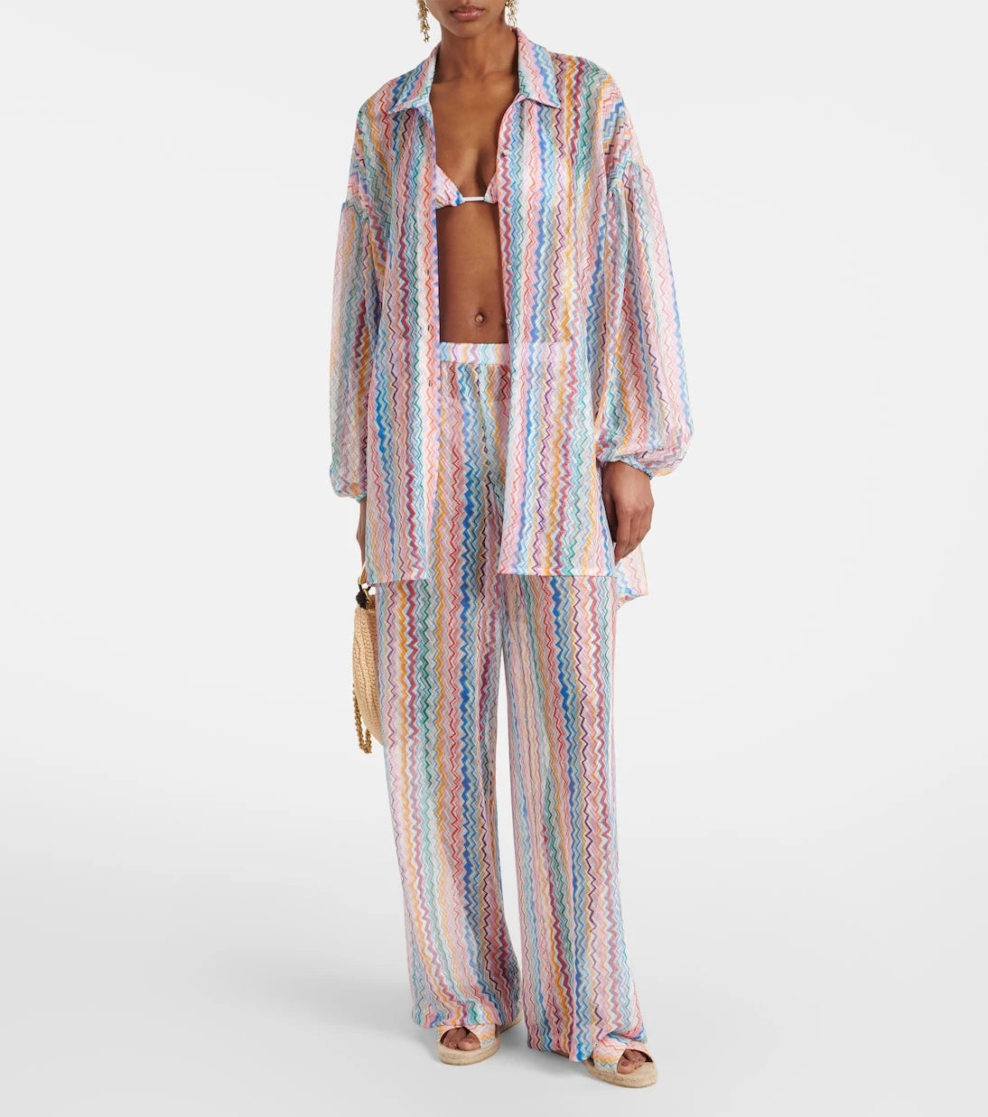 Missoni - Zigzag sheer wide-leg pants