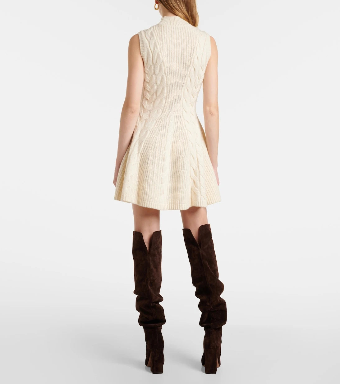 Staud - Charade cable-knit wool-blend minidress