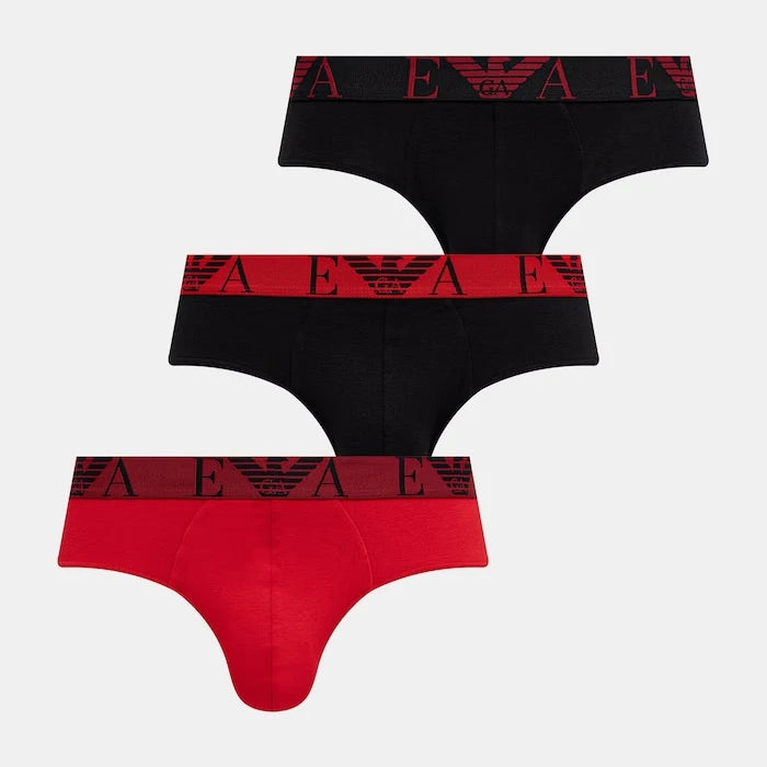 Emporio Armani Underwear erkek pamuklu elastan slip 3'lü