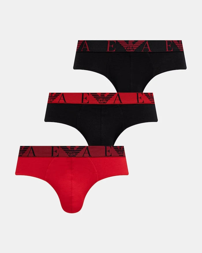 Emporio Armani Underwear erkek pamuklu elastan slip 3'lü
