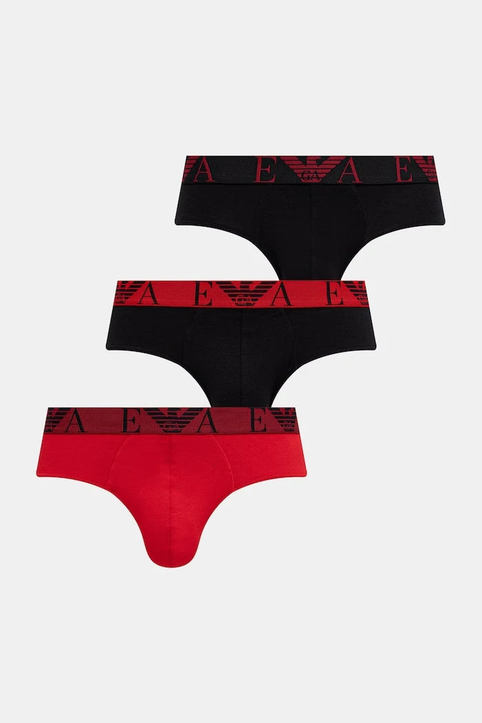 Emporio Armani Underwear erkek pamuklu elastan slip 3'lü