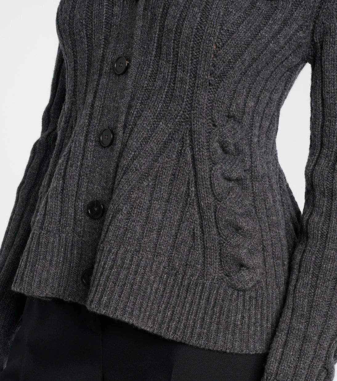 McQueen - Cable-knit wool and cashmere cardigan