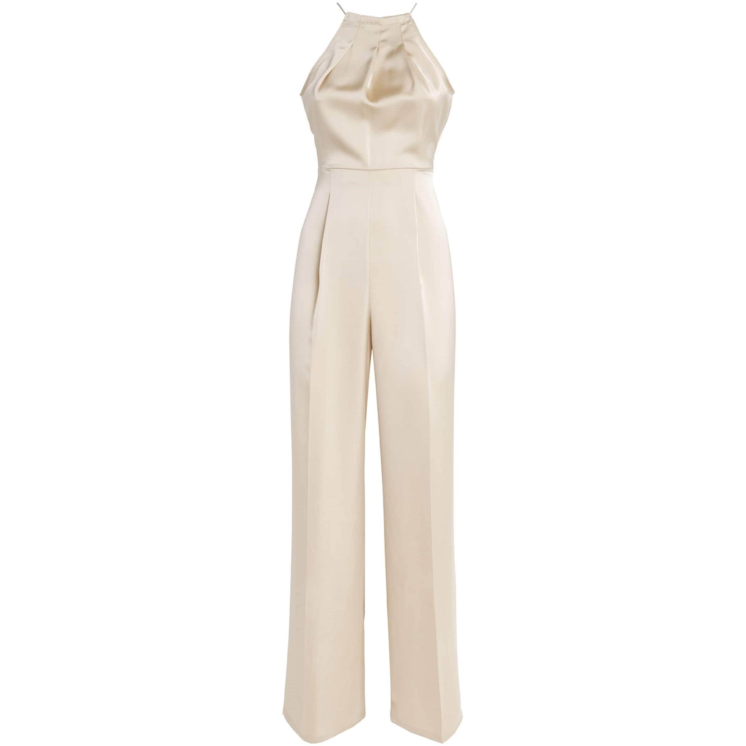 MAX&Co. White Satin Halterneck Jumpsuit