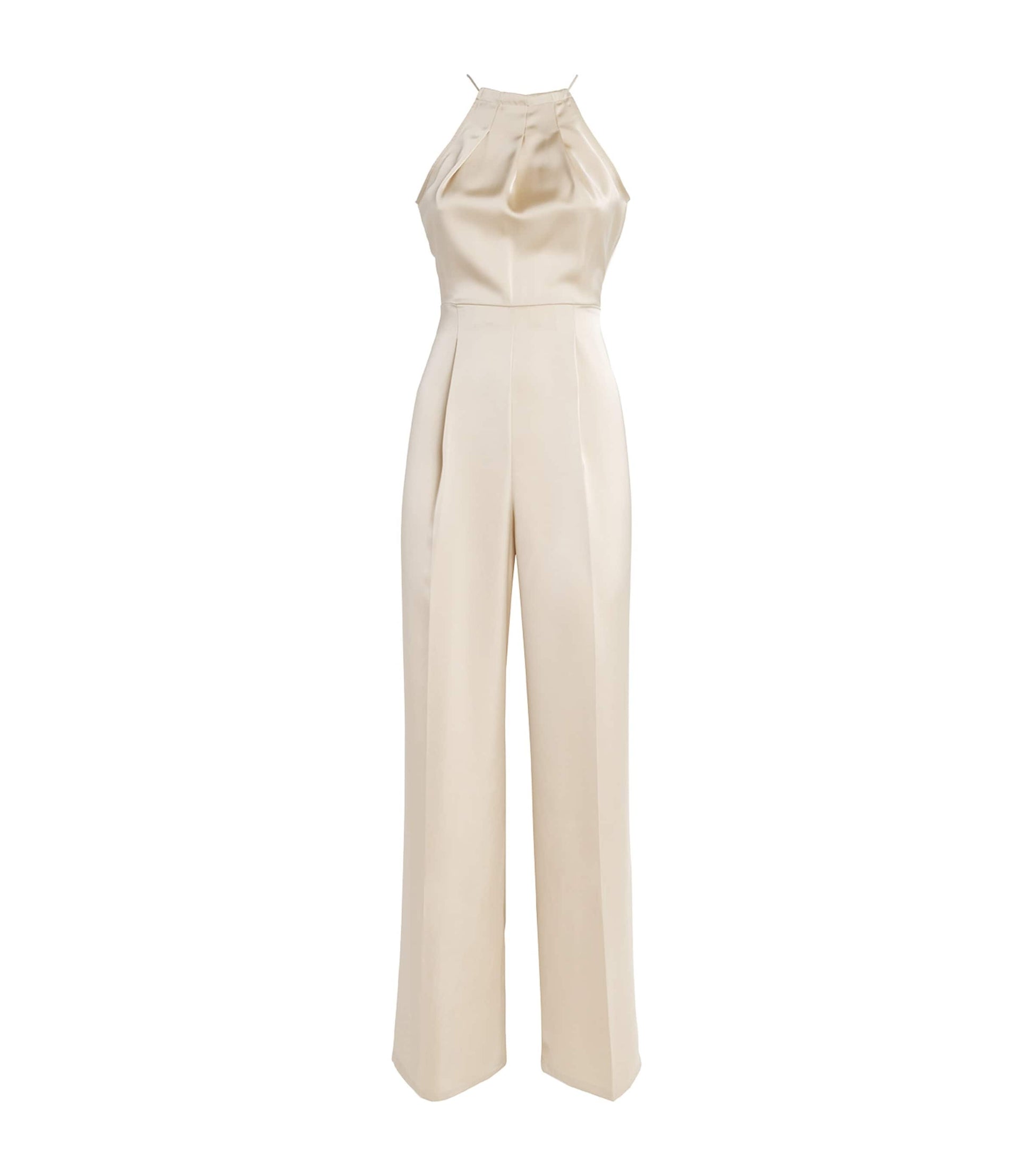 MAX&Co. White Satin Halterneck Jumpsuit