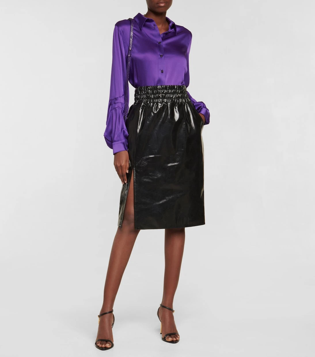 Tom Ford - Leather midi skirt