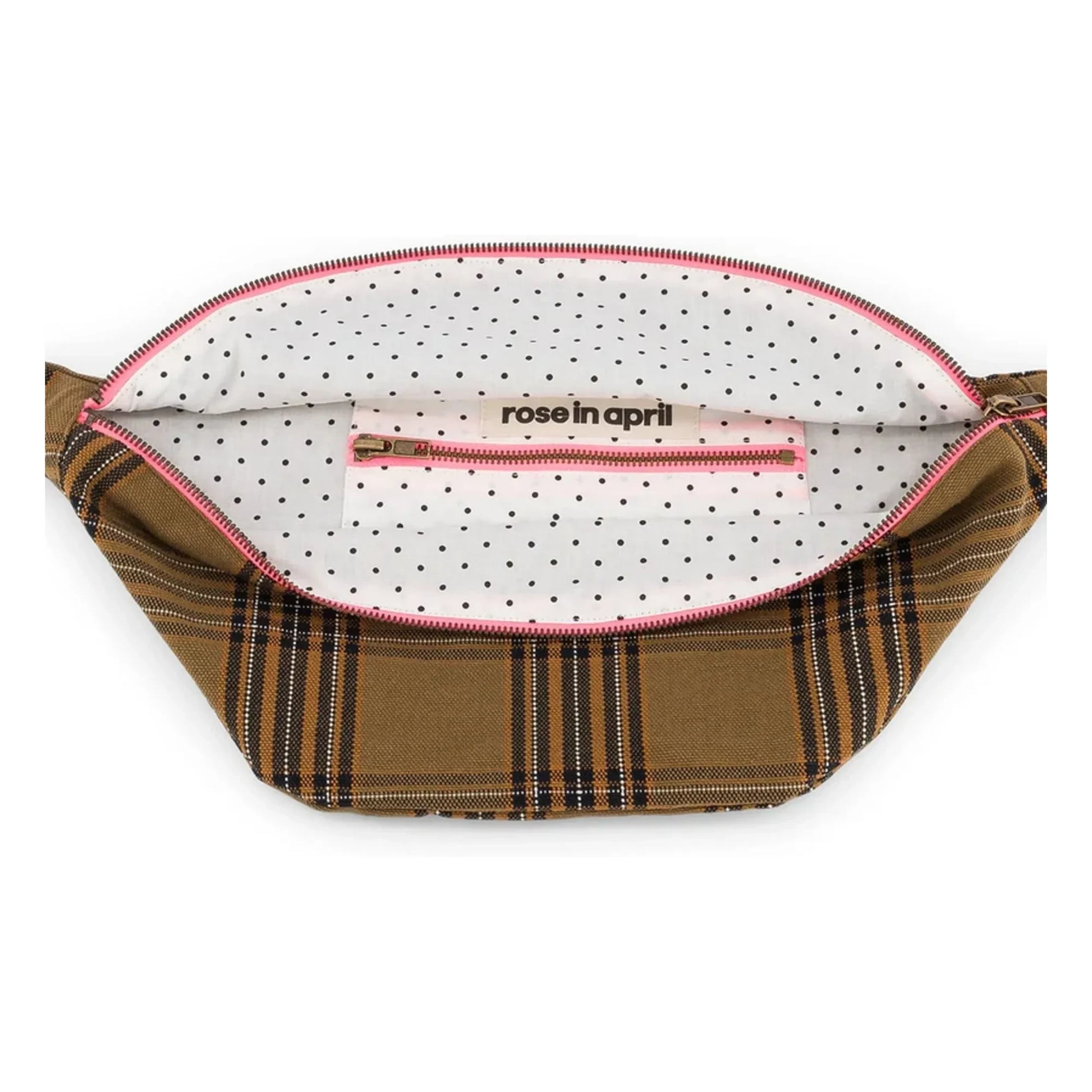 Rose in April - Tartan fanny pack | Brown