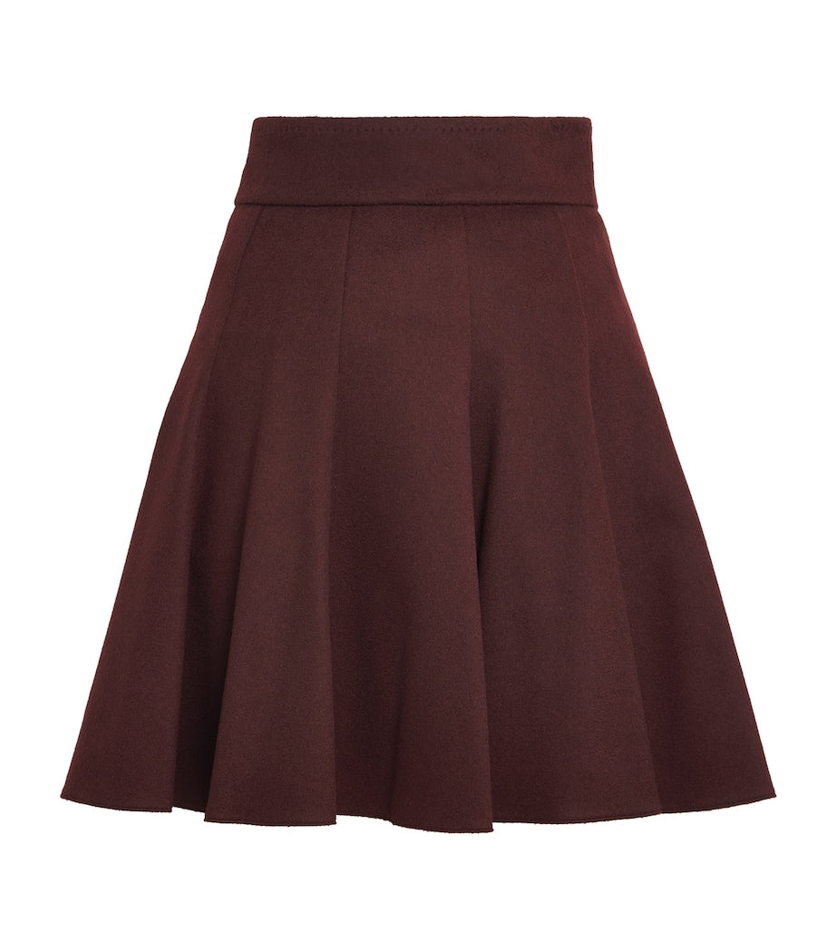 Red Camel Wool Mini Skirt