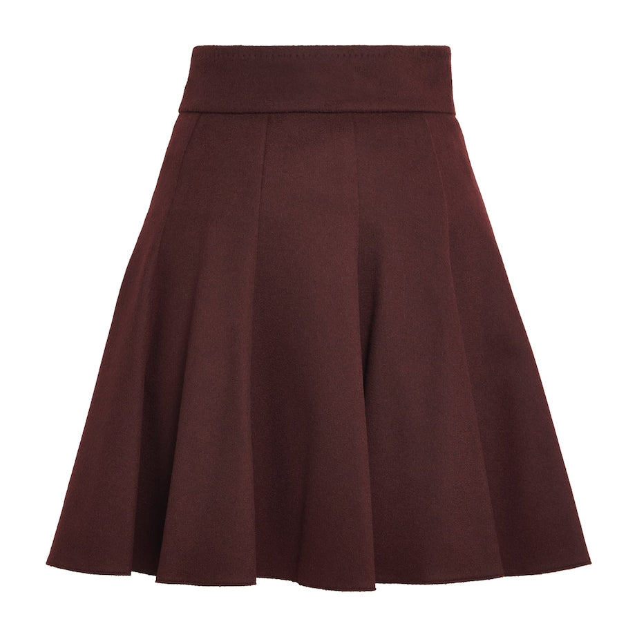 Red Camel Wool Mini Skirt