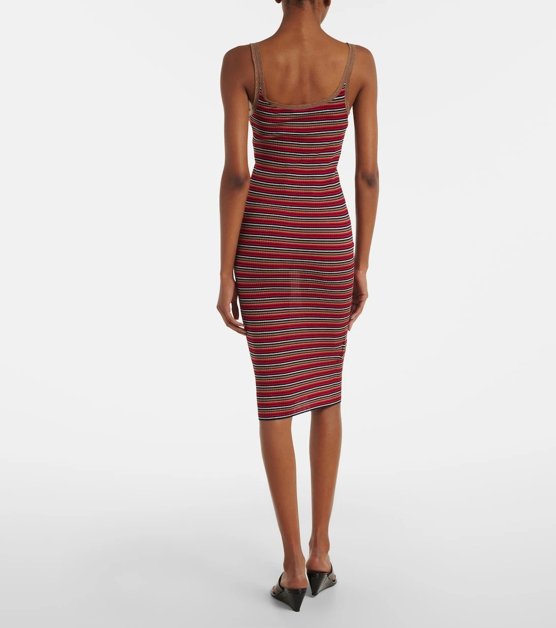 Prada - Logo ribbed-knit cotton midi dress