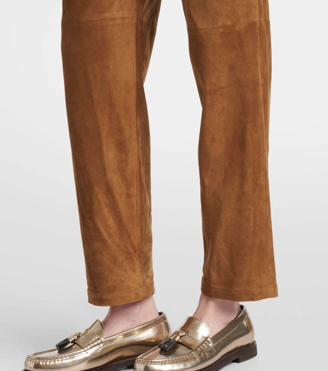 Brunello Cucinelli - Suede straight pants