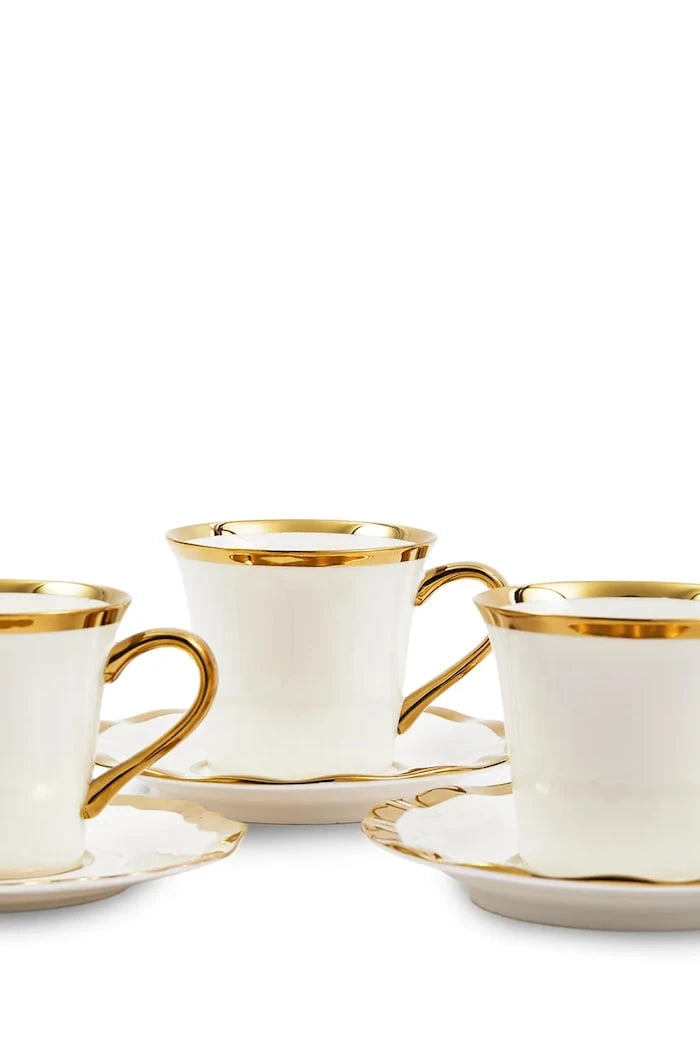 4 Kişilik Fincan ve Tabak Seti POLSPOTTEN Golden Finds 220 ml