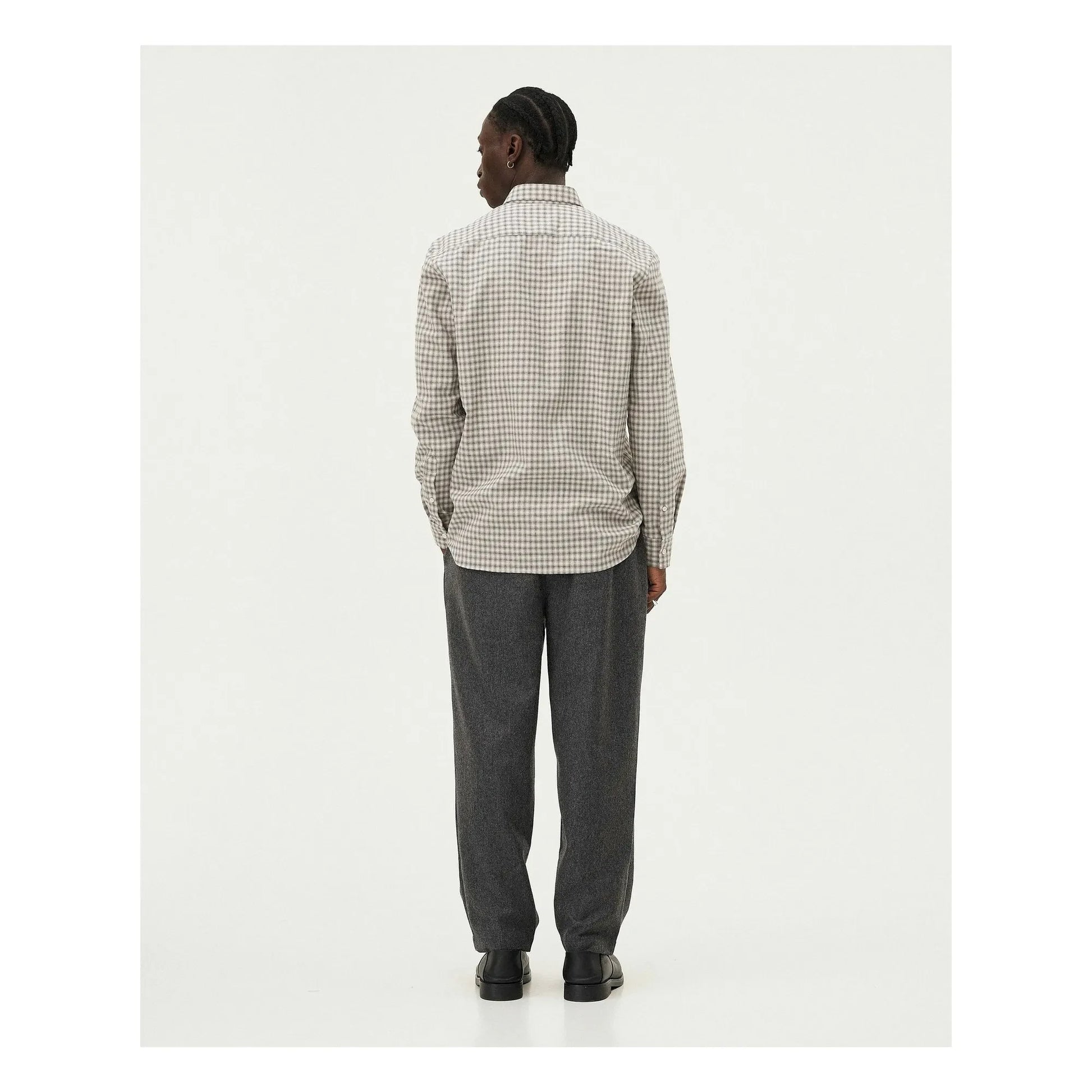 Noyoco - Curtis shirt Recycled cotton plaid | Grey