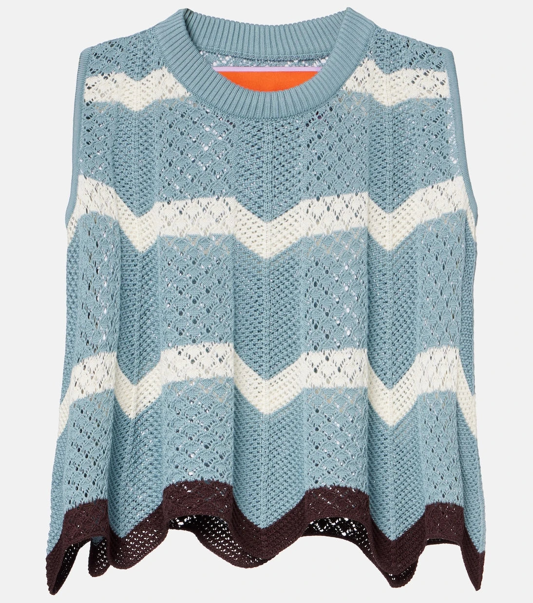 La DoubleJ - Chevron crochet cotton crop top