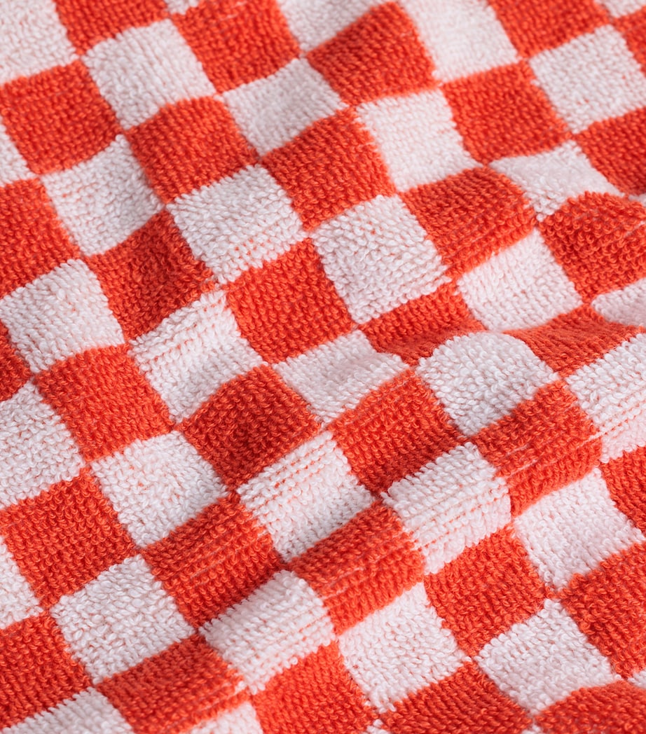 BAINA Set of 4 Organic Cotton Check Quill Facecloths (30cm x 30cm)