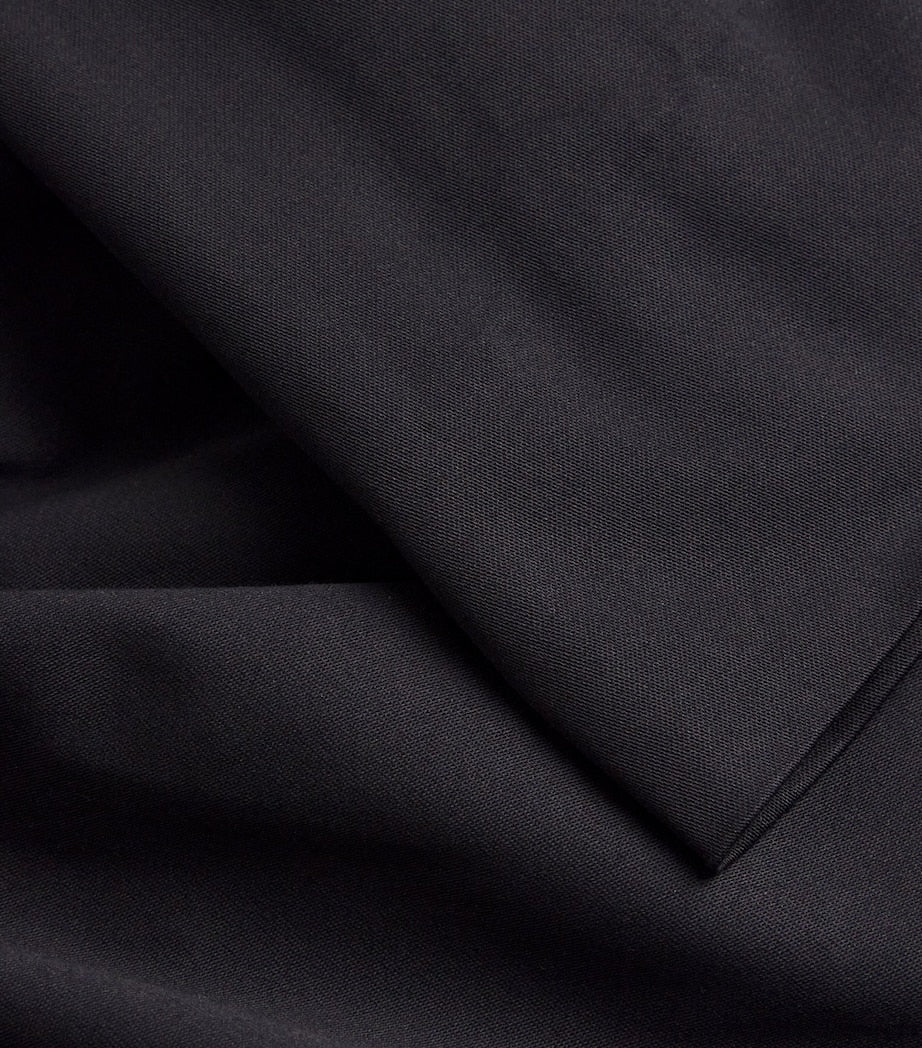 Black Cotton Square-Neck Mini Dress