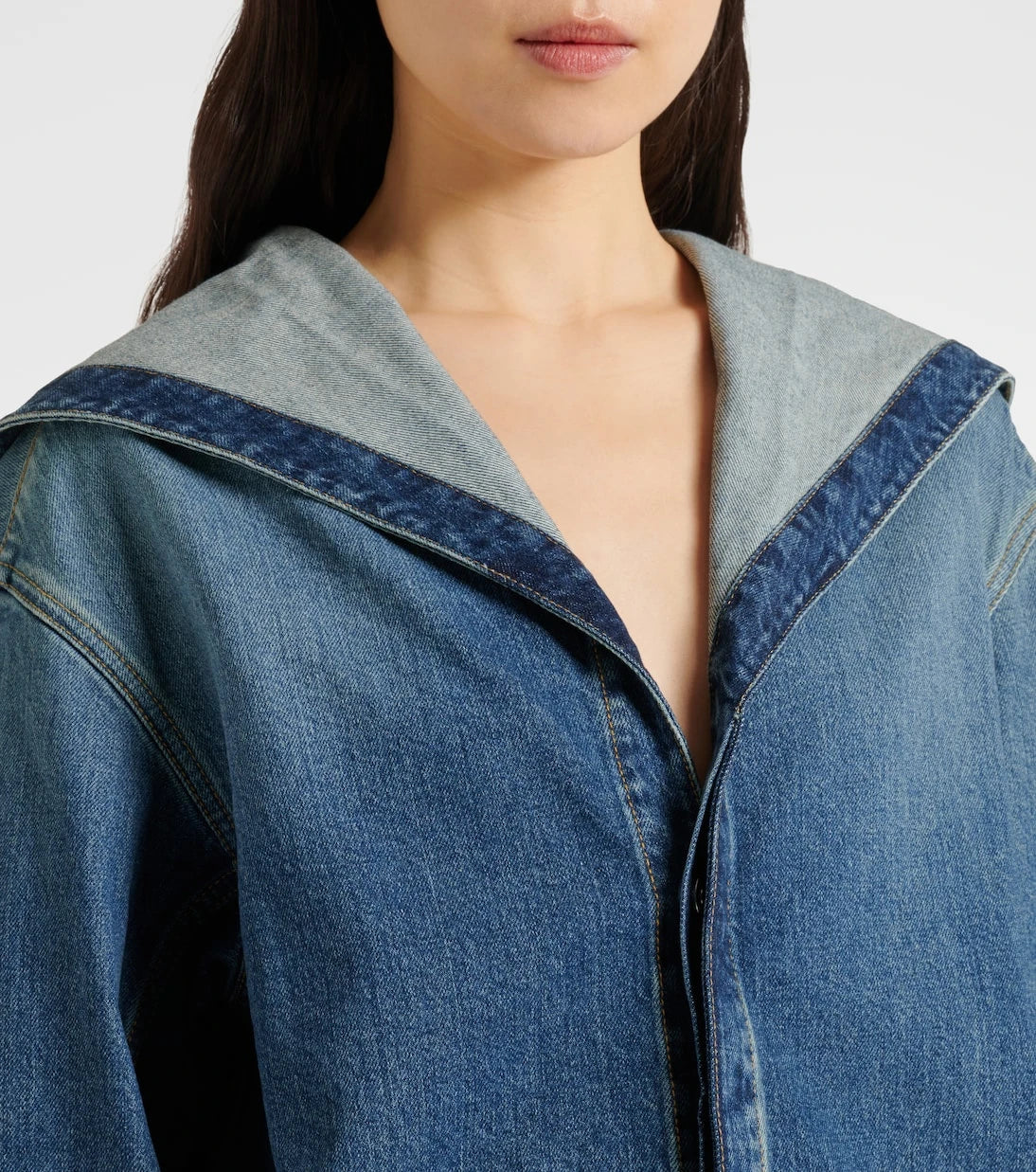 Alaïa - Hooded denim shirt
