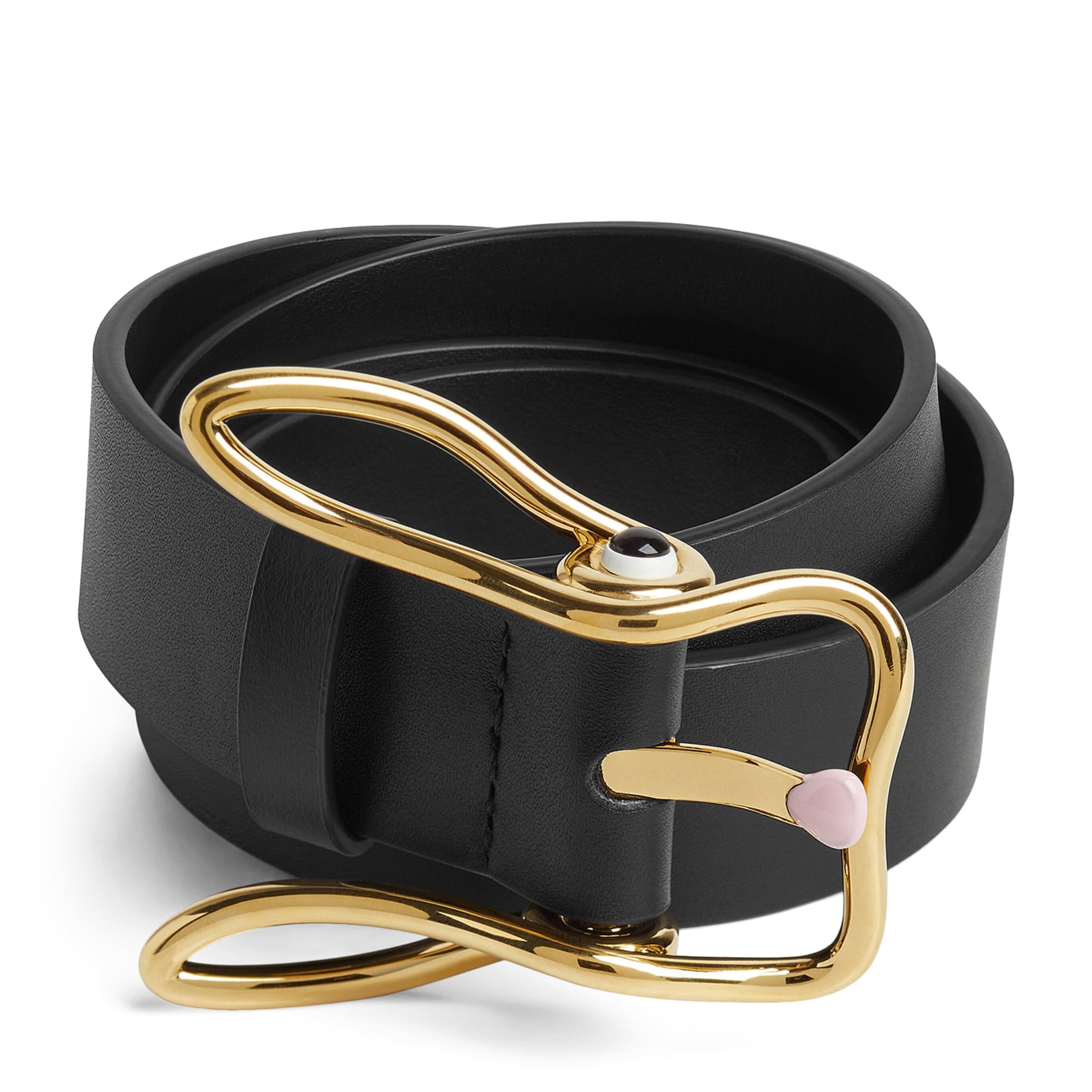 Black Leather Bunny Belt