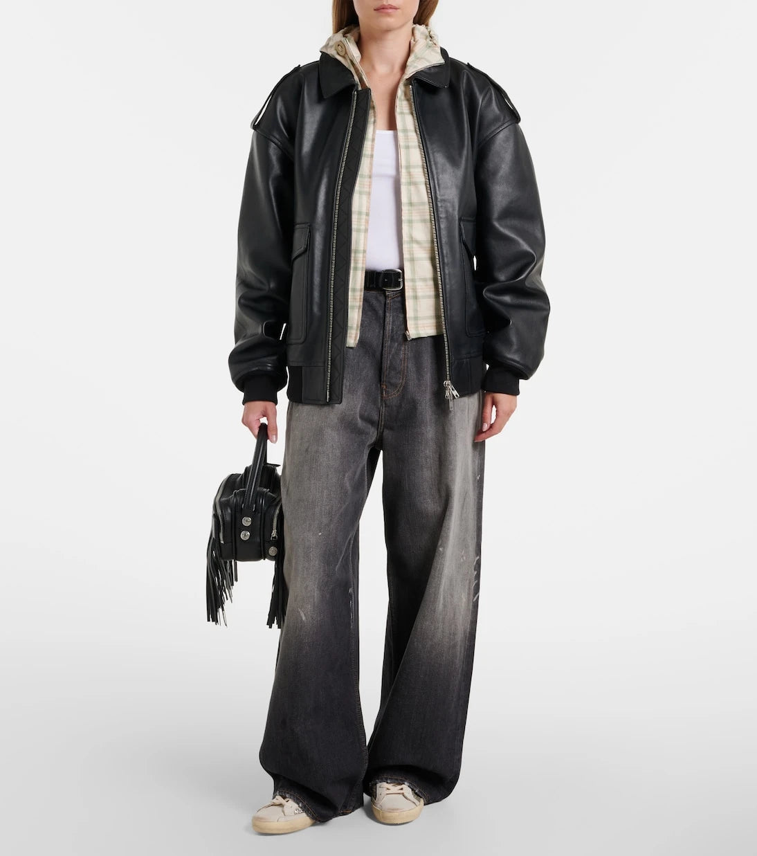 Golden Goose - أحذية رياضية "سوبر ستار" جلدية بلمعة لامعة