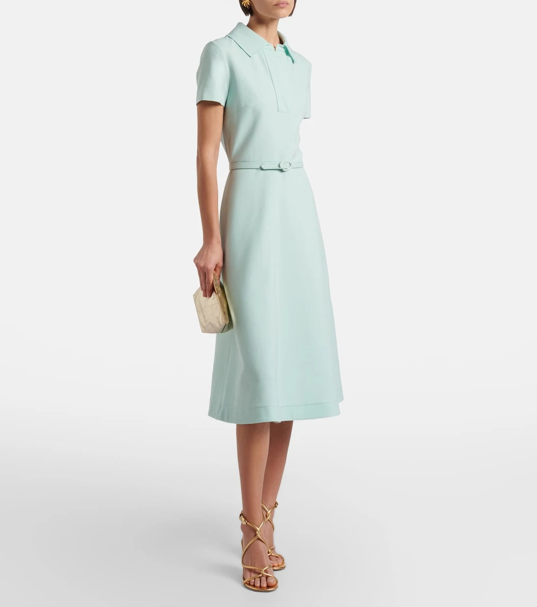 Oscar de la Renta - Belted wool-blend midi dress