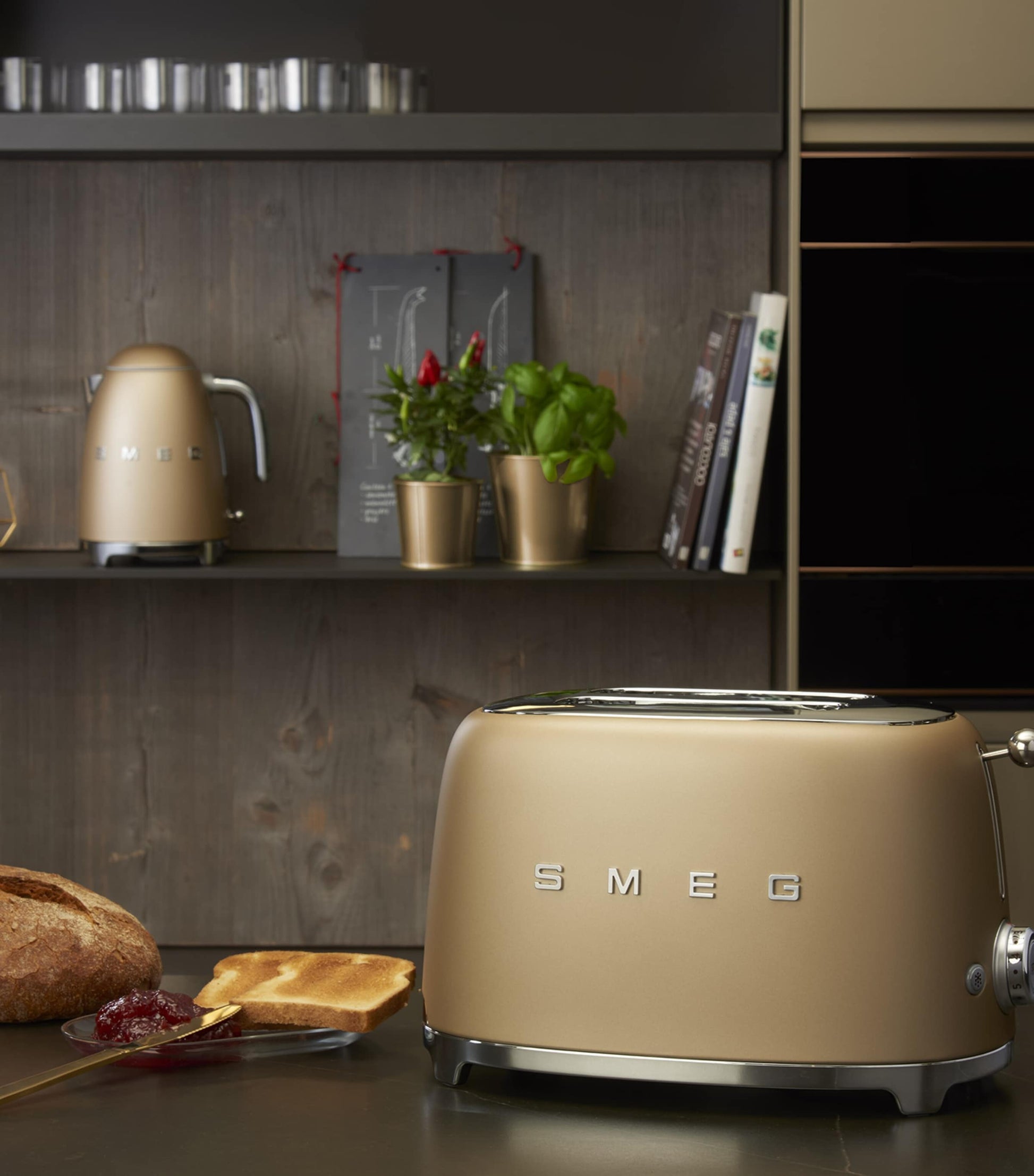Smeg '50s Style 2-Slot Toaster - Matte Champagne