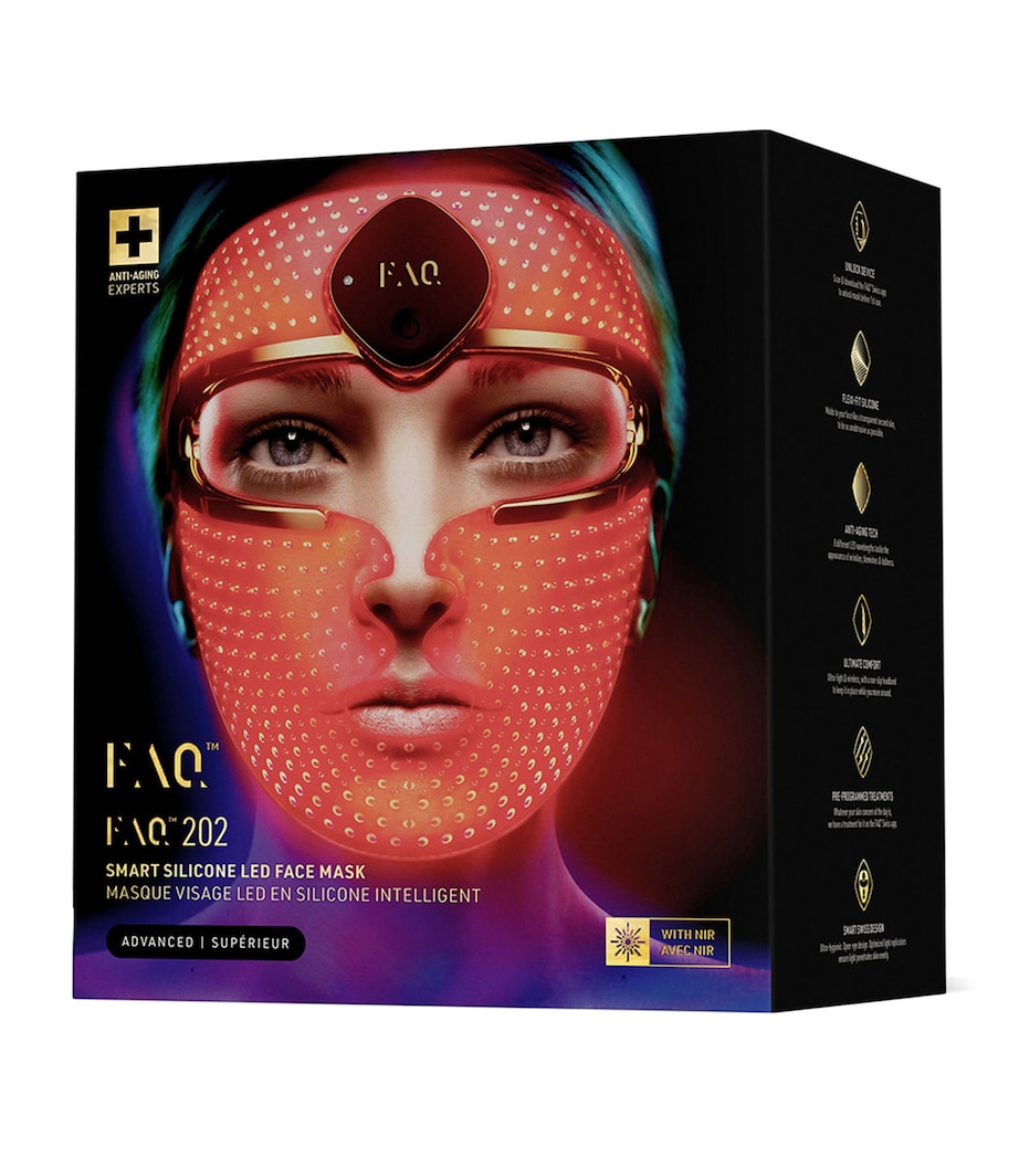 FAQ™ 202 Wireless Silicone 7 LED Light + NIR AntiAgeing Face Mask Treatment