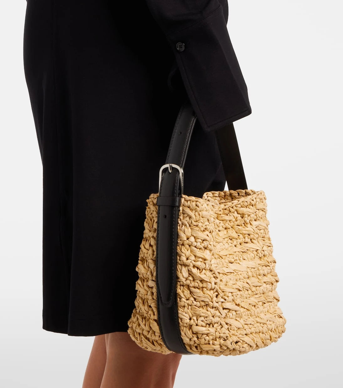 Toteme - Belted Small raffia top-handle bag