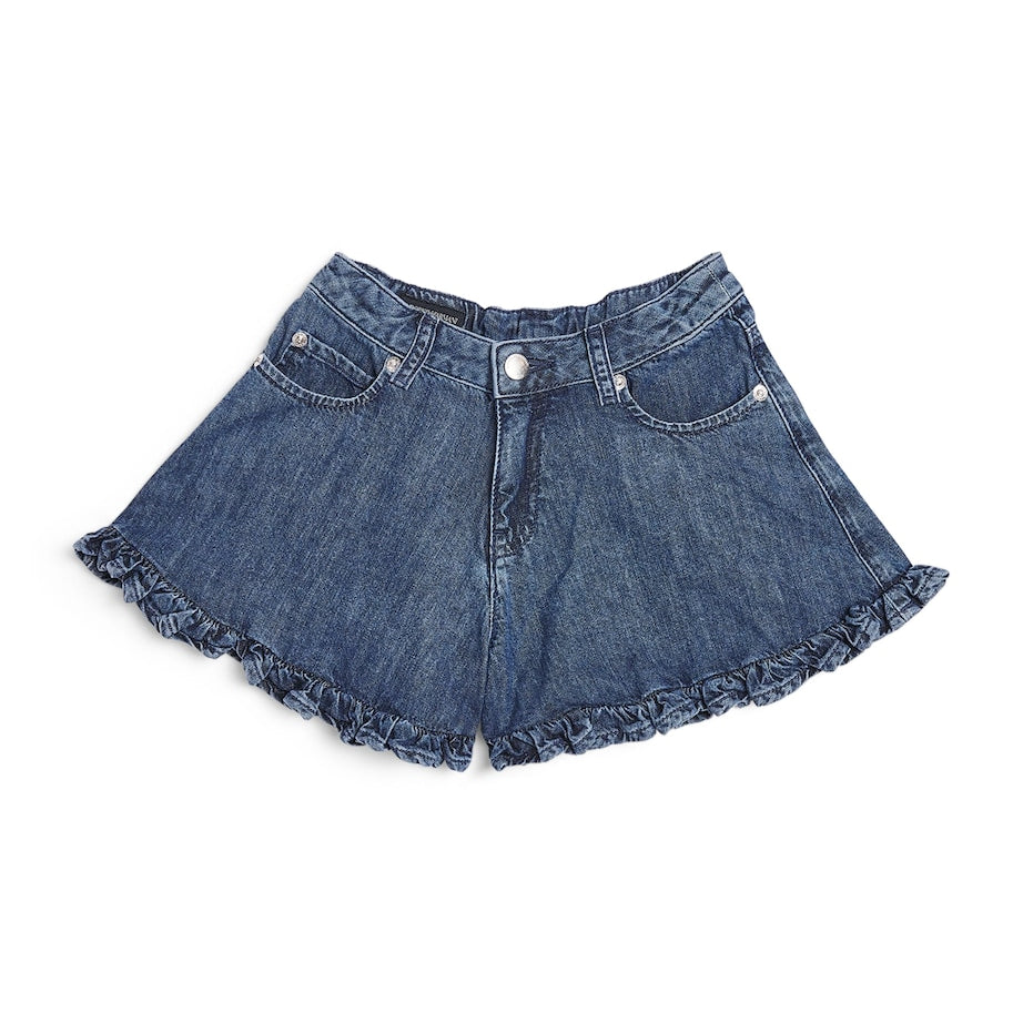 Emporio Armani Kids Frilled Denim Shorts (4-14 Years)