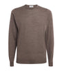 John Smedley Brown Merino Wool Sweater