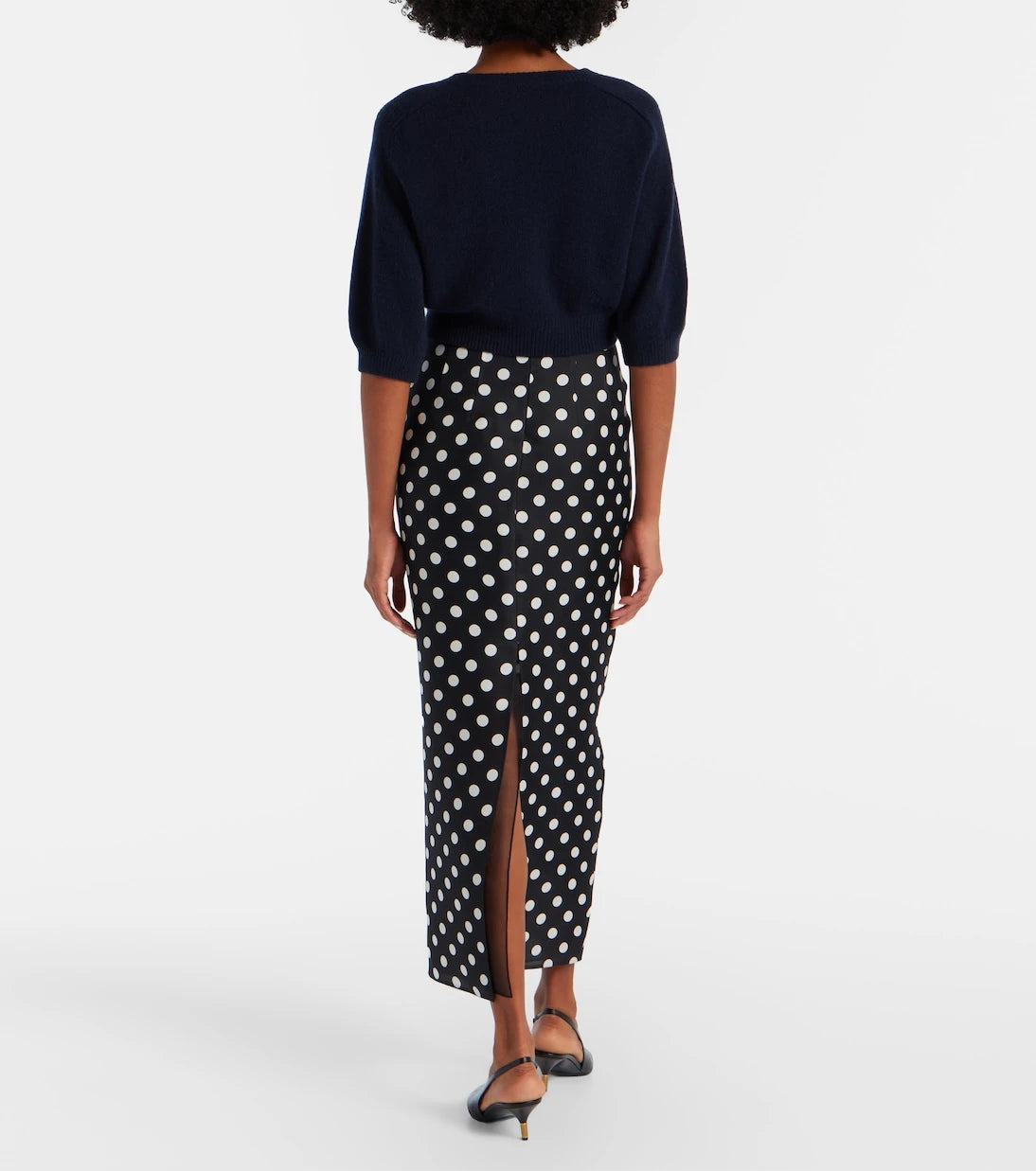 Khaite - Winton polka-dot high-rise silk maxi skirt