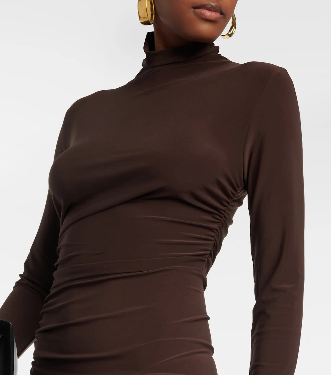 Norma Kamali - Asymmetric turtleneck midi dress