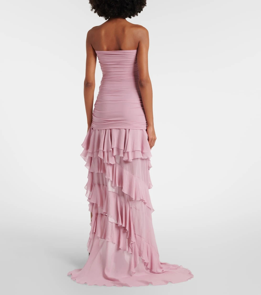 Blumarine - Asymmetric ruffled georgette gown
