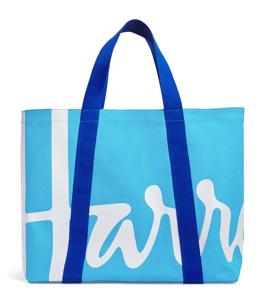 Large Cotton Logo Tote Bag BRIGHT BLUE