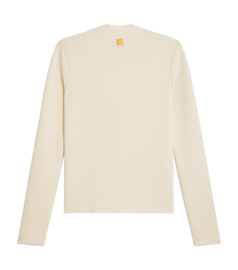 White Wool-Blend Anatomy Cardigan