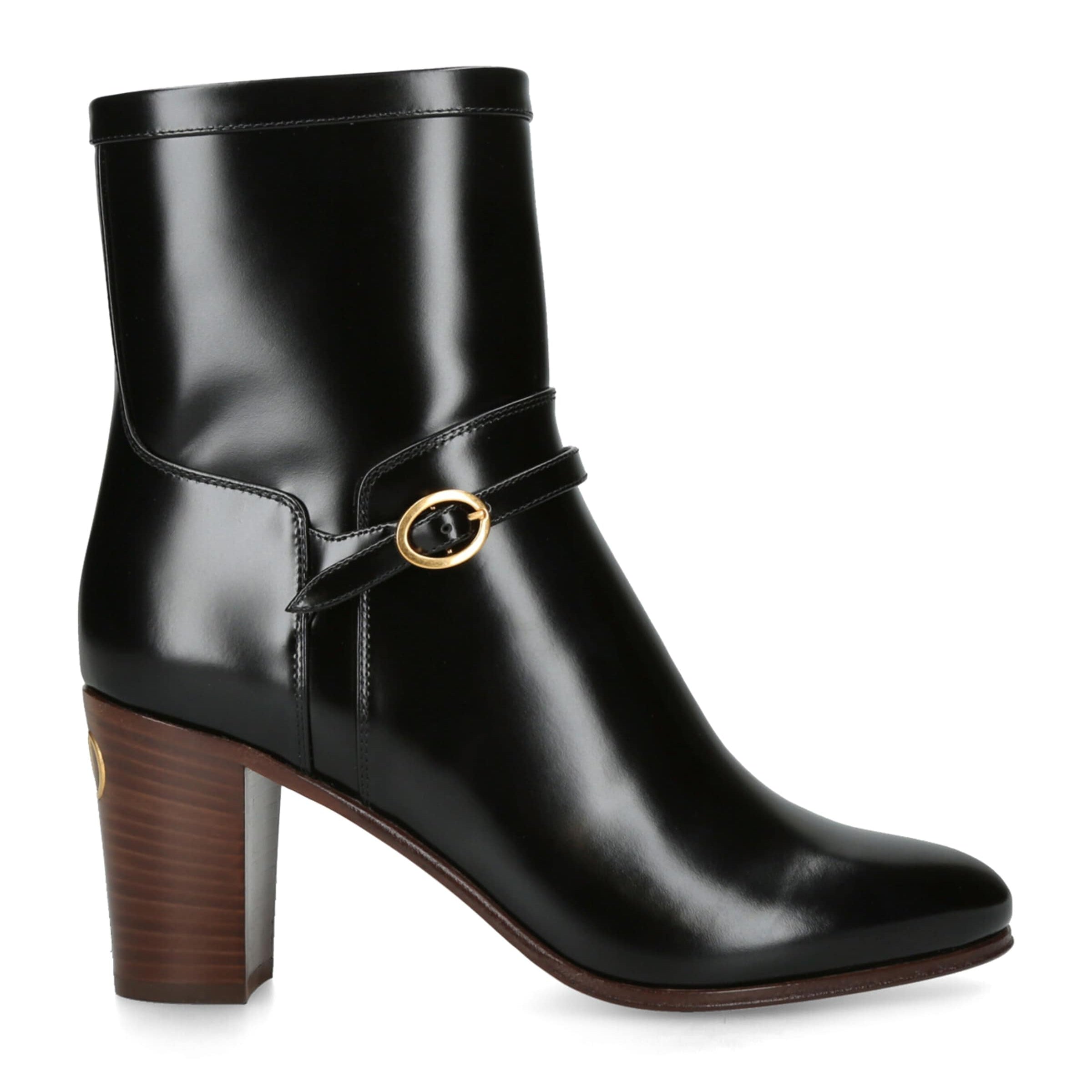 Valentino Garavani Black Leather Pattie Ankle Boots 75