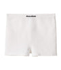 Miu Miu White Ribbed Seamless Boxer Shorts