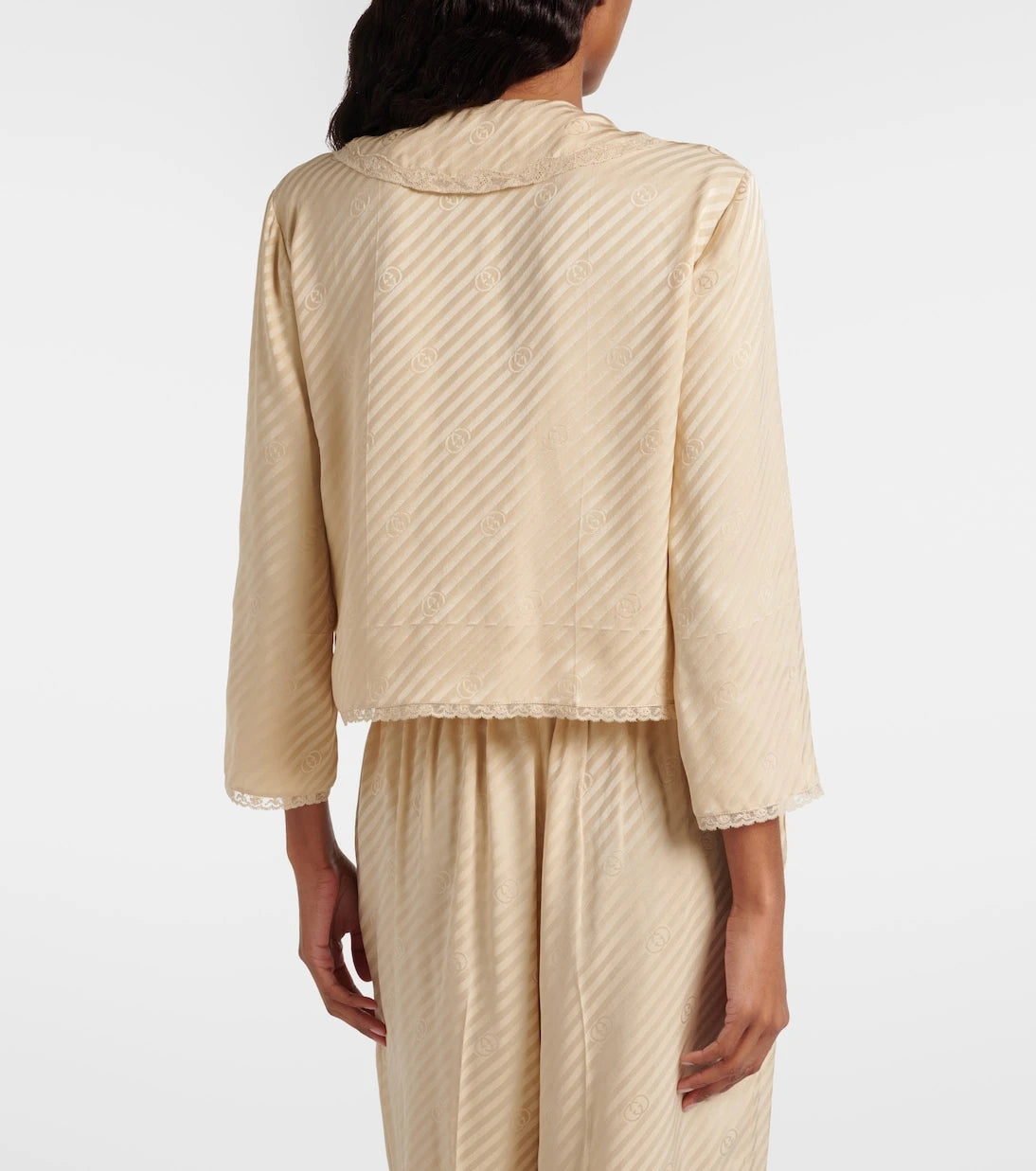 Gucci - Interlocking G silk jacquard top