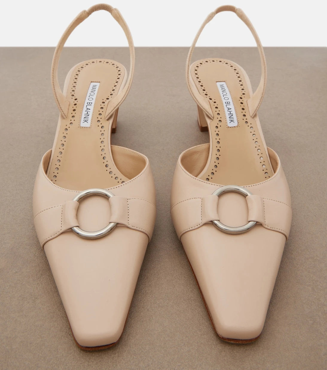 Manolo Blahnik - Trixa leather slingback pumps