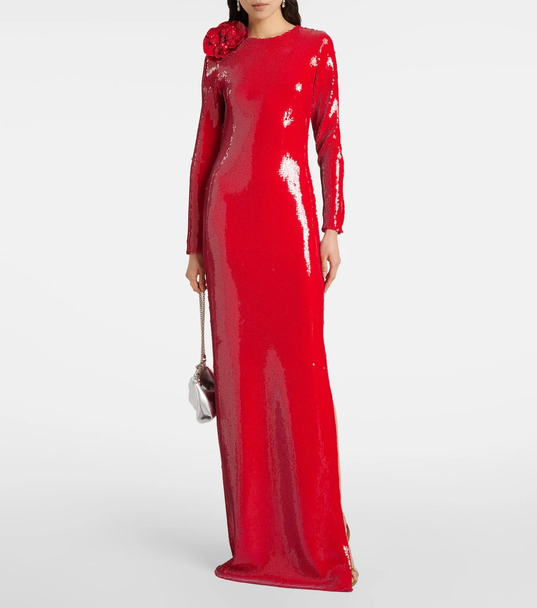 Rodarte - Floral-appliqué sequined gown