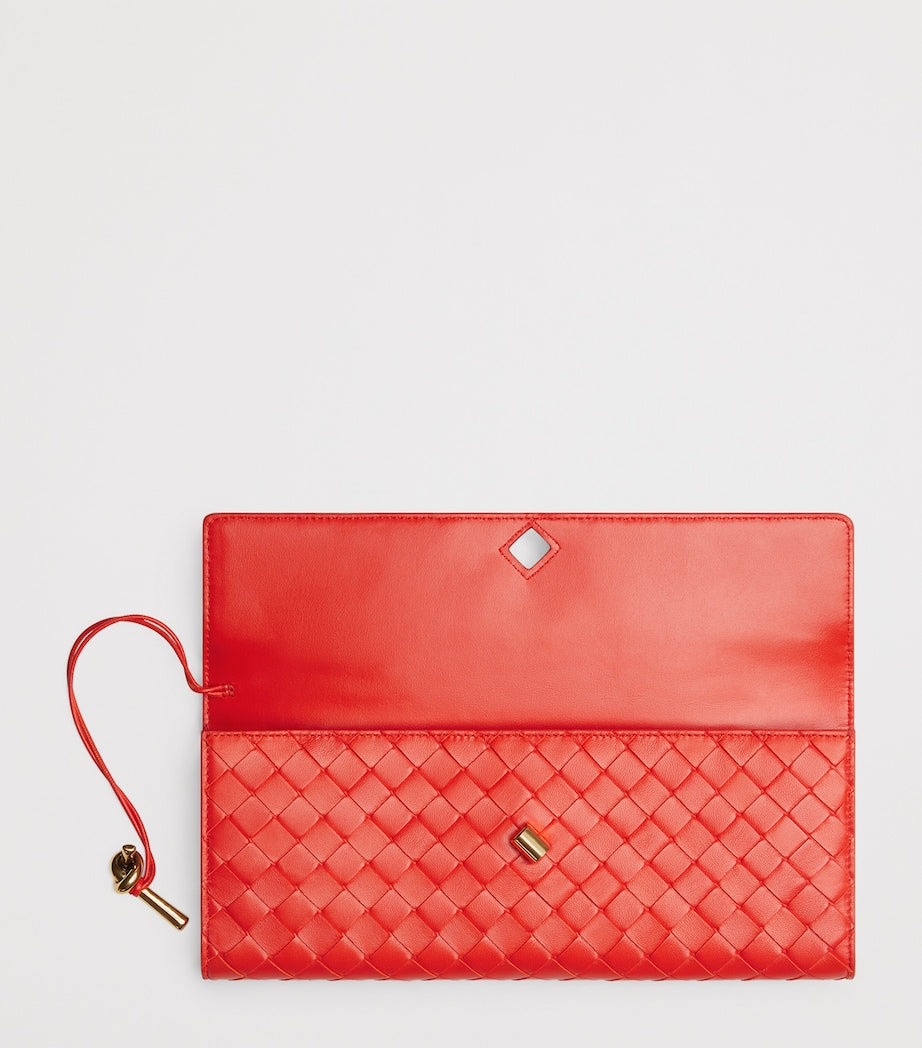 Red Leather Andiamo Clutch Bag