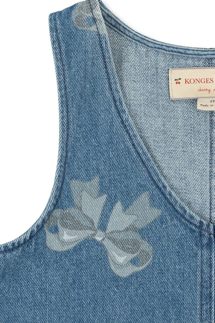 Konges Sløjd MAGOT FRILL DRESS GOTS Çocuk Denim Elbise