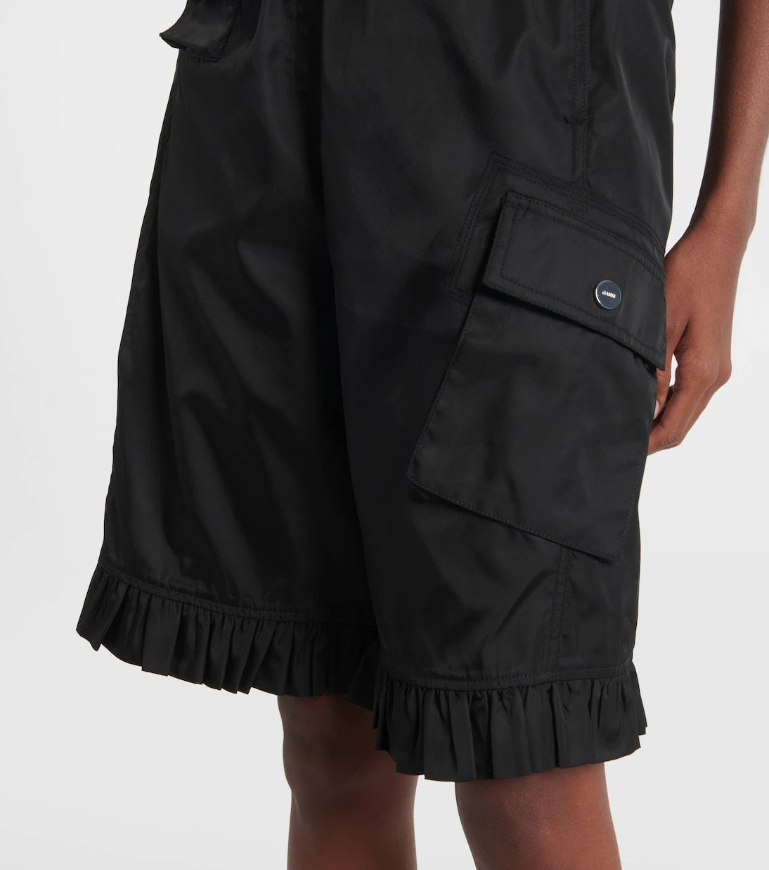 Ganni - Ruffled cargo shorts