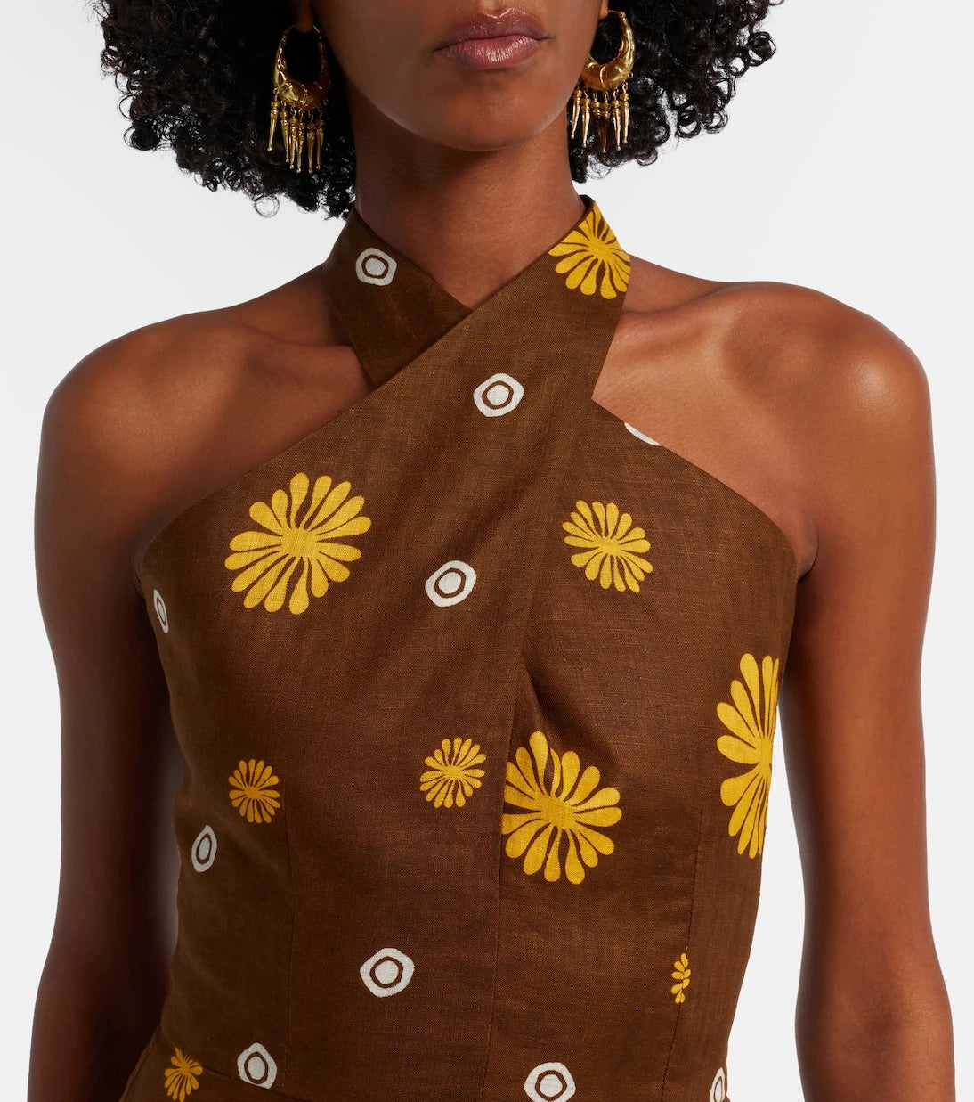 Cala de la Cruz - Venta halterneck floral minidress