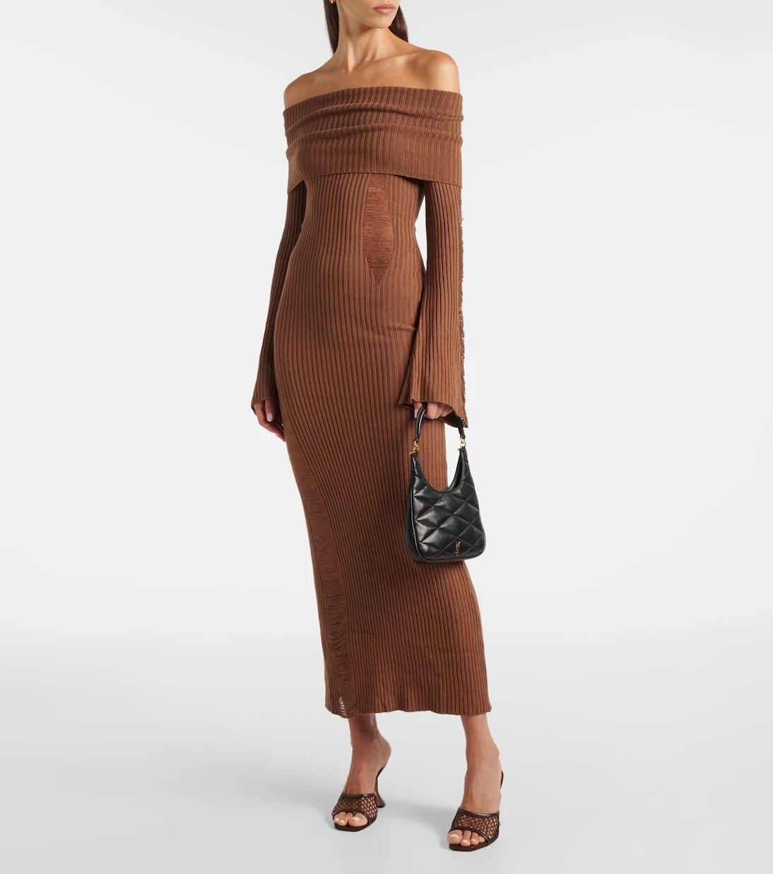 Aya Muse - Danica ribbed-knit silk-blend midi dress